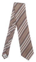 Krawatte Seide 146cm/8cm  gestreift braun grau  Schlips...