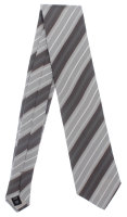 Krawatte Seide 146cm/8cm  gestreift grau Schlips Binder Tie