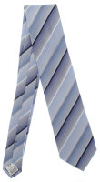 Krawatte Seide 146cm/8cm  gestreift blau Schlips Binder Tie