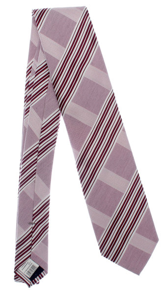 Krawatte Seide 146cm/8cm  gestreift rosa beere Schlips Binder Tie