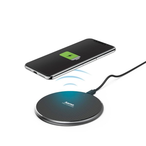 Wireless Charger "QI-FC10", 10 W, kabelloses Smartphone-Ladepad, Schwarz